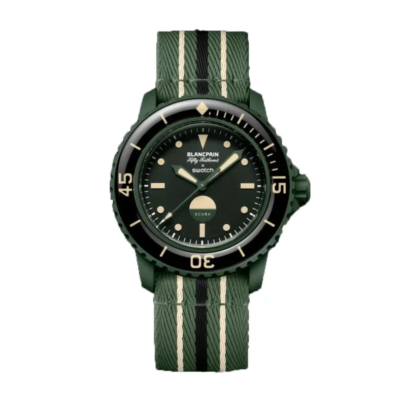 Blancpain x Swatch Fifty Fathoms “Green Abyss Sistem51” Men’s Watch- S035G100